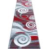 Flash Furniture Cirrus Collection Swirl Patterned Area Rug – Purple Olefin Fibers with Jute Backing – 5′ x 7′ – Entryway, Living Room, Bedroom(Red)