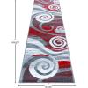 Flash Furniture Cirrus Collection Swirl Patterned Area Rug – Purple Olefin Fibers with Jute Backing – 5′ x 7′ – Entryway, Living Room, Bedroom(Red)