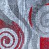 Flash Furniture Cirrus Collection Swirl Patterned Area Rug – Purple Olefin Fibers with Jute Backing – 5′ x 7′ – Entryway, Living Room, Bedroom(Red)