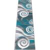 Flash Furniture Cirrus Collection Swirl Patterned Area Rug – Purple Olefin Fibers with Jute Backing – 5′ x 7′ – Entryway, Living Room, Bedroom(Turquoise)