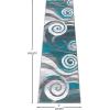 Flash Furniture Cirrus Collection Swirl Patterned Area Rug – Purple Olefin Fibers with Jute Backing – 5′ x 7′ – Entryway, Living Room, Bedroom(Turquoise)