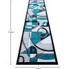 Flash Furniture Elias Collection Geometric Abstract Area Rug – Turquoise Olefin Rug with Jute Backing – 3′ x 10′ – Hallway, Entryway, or Bedroom(Turquoise)