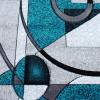 Flash Furniture Elias Collection Geometric Abstract Area Rug – Turquoise Olefin Rug with Jute Backing – 3′ x 10′ – Hallway, Entryway, or Bedroom(Turquoise)