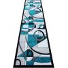Flash Furniture Elias Collection Geometric Abstract Area Rug – Turquoise Olefin Rug with Jute Backing – 3′ x 10′ – Hallway, Entryway, or Bedroom(Turquoise)