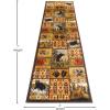 Flash Furniture Gaylord Collection Wilderness Bear and Moose Area Rug with Jute Backing – Beige – 2′ x 7′ – Indoor Use