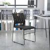 Flash Furniture HERCULES Series 881 lb. Capacity Yellow Sled Base Stack Chair with Air-Vent Back(Black)