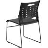 Flash Furniture HERCULES Series 881 lb. Capacity Yellow Sled Base Stack Chair with Air-Vent Back(Black)