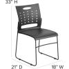 Flash Furniture HERCULES Series 881 lb. Capacity Yellow Sled Base Stack Chair with Air-Vent Back(Black)