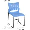 Flash Furniture HERCULES Series 881 lb. Capacity Yellow Sled Base Stack Chair with Air-Vent Back(Blue)