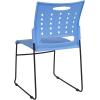 Flash Furniture HERCULES Series 881 lb. Capacity Yellow Sled Base Stack Chair with Air-Vent Back(Blue)