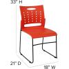 Flash Furniture HERCULES Series 881 lb. Capacity Yellow Sled Base Stack Chair with Air-Vent Back(Orange)