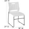 Flash Furniture HERCULES Series 881 lb. Capacity Yellow Sled Base Stack Chair with Air-Vent Back(White)