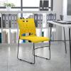 Flash Furniture HERCULES Series 881 lb. Capacity Yellow Sled Base Stack Chair with Air-Vent Back(Yellow)