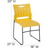 Flash Furniture HERCULES Series 881 lb. Capacity Yellow Sled Base Stack Chair with Air-Vent Back(Yellow)