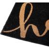 Flash Furniture Harbold Indoor/Outdoor Coir Doormat – Black Background with Natural Hello Message – 18″ x 30″ – Non-Slip Backing(Black/Natural)