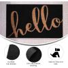 Flash Furniture Harbold Indoor/Outdoor Coir Doormat – Black Background with Natural Hello Message – 18″ x 30″ – Non-Slip Backing(Black/Natural)