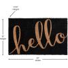 Flash Furniture Harbold Indoor/Outdoor Coir Doormat – Black Background with Natural Hello Message – 18″ x 30″ – Non-Slip Backing(Black/Natural)