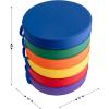 Flash Furniture Kylie 6 Piece 16 Inch Round Floor Cushions with Handles, Flexible Classroom Floor Seating for Kids, Plastic Cushions for Daycare, Preschool, or Library in Assorted Primary Colors