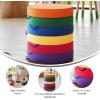 Flash Furniture Kylie 6 Piece 16 Inch Round Floor Cushions with Handles, Flexible Classroom Floor Seating for Kids, Plastic Cushions for Daycare, Preschool, or Library in Assorted Primary Colors