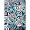 Flash Furniture Masie Collection Olefin Area Rug – Turquoise Swirl – 5′ x 7′ – Jute Backing – Entryway, Living Room, Bedroom(5′ x 7′ (Rectangular))