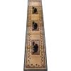 Flash Furniture Matra Collection Rustic Style Bear and Cub Area Rug – Black – 2′ x 10′ – Jute Backing