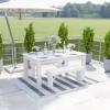 Flash Furniture Melissa Indoor/Outdoor Area Rug – Grey & White – Cabana Striped – 5′ x 7′ – Stain Resistant