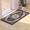 Flash Furniture Mersin Collection Persian Style Area Rug – Olefin Black Non-Shedding Fibers – 4′ x 4′ Octagon – Jute Backing – Hallway, Entryway, Bedroom, Living Room(Black)