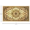 Flash Furniture Mersin Collection Persian Style Area Rug – Olefin Black Non-Shedding Fibers – 4′ x 4′ Octagon – Jute Backing – Hallway, Entryway, Bedroom, Living Room(Ivory)