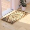 Flash Furniture Mersin Collection Persian Style Area Rug – Olefin Black Non-Shedding Fibers – 4′ x 4′ Octagon – Jute Backing – Hallway, Entryway, Bedroom, Living Room(Ivory)