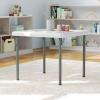 Flash Furniture Paige 24×24 Kids Folding Table with Locking Legs, Commercial Grade Table Recommended for Ages 2-4 in Granite White(Granite White)