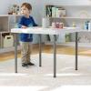 Flash Furniture Paige 24×24 Kids Folding Table with Locking Legs, Commercial Grade Table Recommended for Ages 2-4 in Granite White(Granite White)