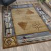 Flash Furniture Sovalye Collection Nautical Themed Area Rug with Jute Backing – Beige – 5′ x 7′ – Living Room, Bedroom, Entryway(5’2″ x 7’1″ (Rectangular))