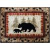 Flash Furniture Ursus Collection Rustic Lodge Wandering Black Bear & Cub Area Rug – Olefin Fibers in Brown, Beige, Black, & Green – 3′ x 10′ Accent Rug – Jute Backing(4′ x 5′ (Rectangular))