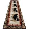Flash Furniture Ursus Collection Rustic Lodge Wandering Black Bear & Cub Area Rug – Olefin Fibers in Brown, Beige, Black, & Green – 3′ x 10′ Accent Rug – Jute Backing(2’10” x 10′ (Rectangular))