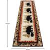 Flash Furniture Ursus Collection Rustic Lodge Wandering Black Bear & Cub Area Rug – Olefin Fibers in Brown, Beige, Black, & Green – 3′ x 10′ Accent Rug – Jute Backing(2′ x 7’4″ (Rectangular))