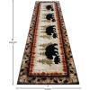 Flash Furniture Ursus Collection Rustic Lodge Wandering Black Bear & Cub Area Rug – Olefin Fibers in Brown, Beige, Black, & Green – 3′ x 10′ Accent Rug – Jute Backing(2’10” x 10′ (Rectangular))