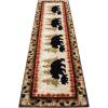 Flash Furniture Ursus Collection Rustic Lodge Wandering Black Bear & Cub Area Rug – Olefin Fibers in Brown, Beige, Black, & Green – 3′ x 10′ Accent Rug – Jute Backing(2′ x 7’4″ (Rectangular))