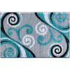 Flash Furniture Valli Collection Area Rug – High Pile Purple Olefin Rug – 2′ x 7′ Area Rug – Jute Backing – Hallway, Entryway, Bedroom, Living Room(Turquoise)