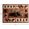 Flash Furniture Vassa Collection Nature Themed Olefin Area Rug – Mother Bear & Cubs – 2′ x 3′ – Jute Backing – Entryway, Living Room, Bedroom(4′ x 5′ (Rectangular))