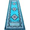 Flash Furniture Ventana Collection Southwestern Accent Rug – Low Pile Hunter Green Olefin Rug – 2×7 Area Rug – Jute Backing – Hallway, Entryway, Bedroom, Living Room(Turquoise)