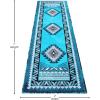 Flash Furniture Ventana Collection Southwestern Accent Rug – Low Pile Hunter Green Olefin Rug – 2×7 Area Rug – Jute Backing – Hallway, Entryway, Bedroom, Living Room(Turquoise)