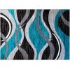 Flash Furniture Wisp Collection Olefin Area Rug – Turquoise Rippled Design – 5′ x 7′ – Jute Backing – Entryway, Living Room, Bedroom(Turquoise)