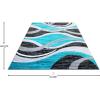 Flash Furniture Wisp Collection Olefin Area Rug – Turquoise Rippled Design – 5′ x 7′ – Jute Backing – Entryway, Living Room, Bedroom(Turquoise)