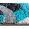 Flash Furniture Wisp Collection Olefin Area Rug – Turquoise Rippled Design – 5′ x 7′ – Jute Backing – Entryway, Living Room, Bedroom(Turquoise)