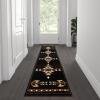 Flash Furniture Amado Collection Rustic Southwestern Area Rug – Non-Shedding Brown Olefin Fibers – 2′ x 7′ – Jute Backing – Bedroom, Living Room, Entryway(2′ x 7’4″ (Rectangular))