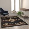 Flash Furniture Amado Collection Rustic Southwestern Area Rug – Non-Shedding Brown Olefin Fibers – 2′ x 7′ – Jute Backing – Bedroom, Living Room, Entryway(5′ x 7′ (Rectangular))