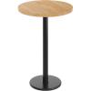 Flash Furniture Bennett 30″ Round Solid Wood Commercial Indoor Tabletop in Dark Brown with 18″ Round Bar Height Black Cast Iron Base, 300 lb. Static Capacity(Natural Top/Black Base)