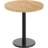 Flash Furniture Bennett 30″ Round Solid Wood Commercial Indoor Tabletop in Dark Brown with 18″ Round Dining Height Silver Cast Iron Base, 300 lb. Static Capacity(Natural Top/Black Base)