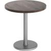 Flash Furniture Bennett 30″ Round Solid Wood Commercial Indoor Tabletop in Dark Brown with 18″ Round Dining Height Silver Cast Iron Base, 300 lb. Static Capacity(Dark Brown Top/Silver Base)