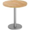 Flash Furniture Bennett 30″ Round Solid Wood Commercial Indoor Tabletop in Dark Brown with 18″ Round Dining Height Silver Cast Iron Base, 300 lb. Static Capacity(Natural Top/Silver Base)